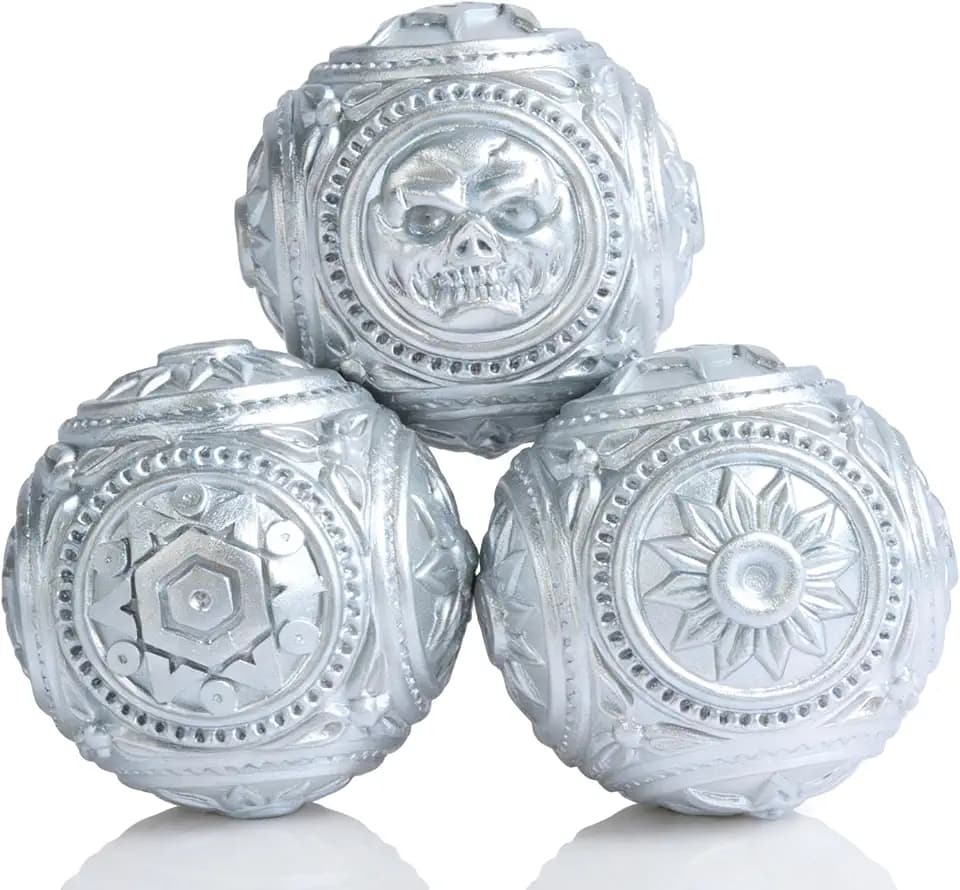 Decorative Orbs Ball for Bowls (Set of 3) Slver Accent Resin 3 inch Sphere Balls for Bowl Fillers Home Living Room Decoration