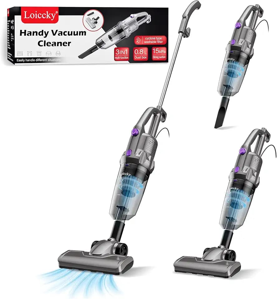 Corded Stick Vacuum Cleaner 600W 15kPa Suction, 3-in-1 Handheld Vac