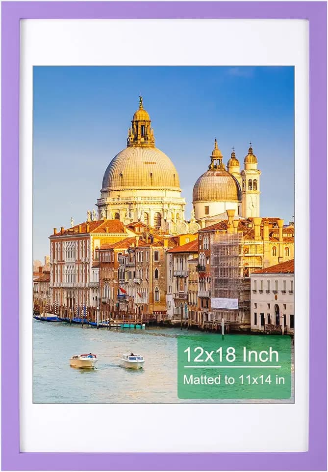 wyooxoo 12x18 Picture Frame Solid Wood Photo Frame For Wall Decor,Purple