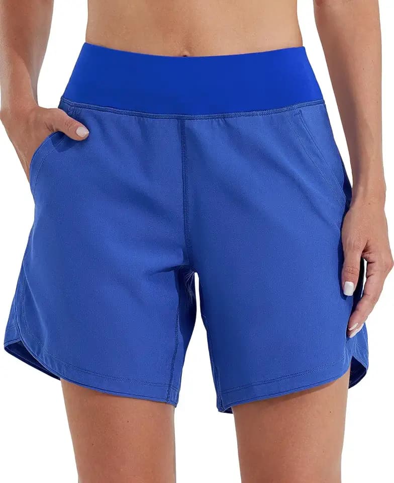 Willit Women's 5" Swim Board Shorts Quick Dry Beach Swimming Shorts UPF 50+ High Waisted Liner Pockets