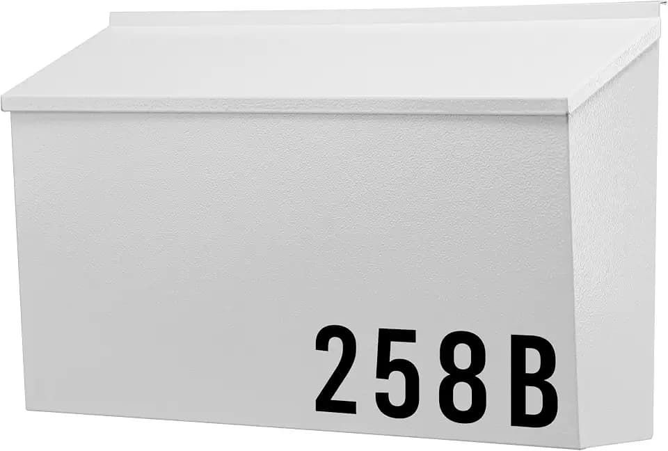 KYODOLED Large Wall Mount Mailboxes for Outside, No Lock, White, 15.7 in