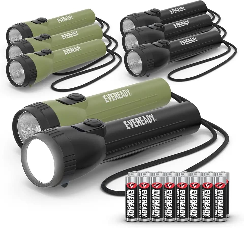 Eveready LED Flashlight (8-Pack) Bright Reliable Flashlights for General Purpose, Great for Camping, Car, Emergency Storm Power Outage Handheld Flashlight (Batteries Included)