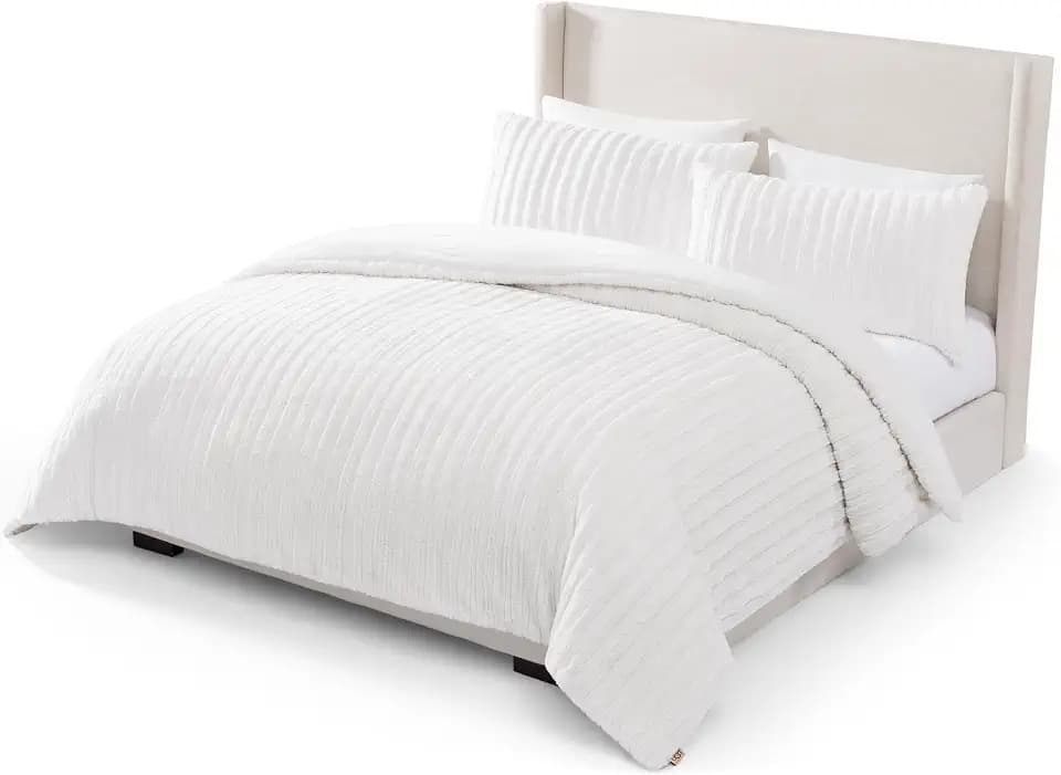 UGG Kenzie King Comforter Set, Plush Faux Fur, 3-Piece, White