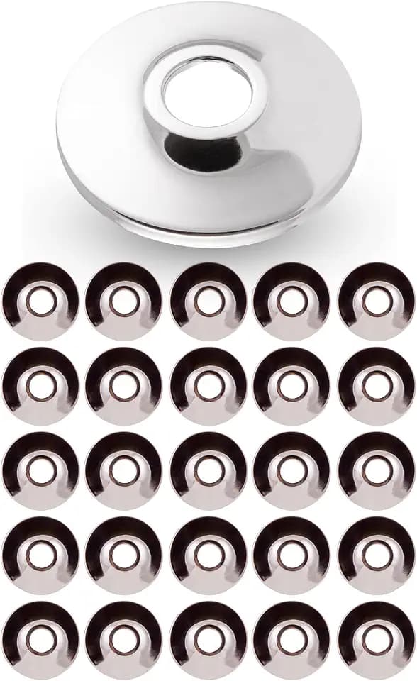 SUPPLYGIANT F-25356-25 3/4 inch IPS Sure Grip Flange Escutcheon Plate for Steel Tubing, Shallow, Chrome (Pack of 25)