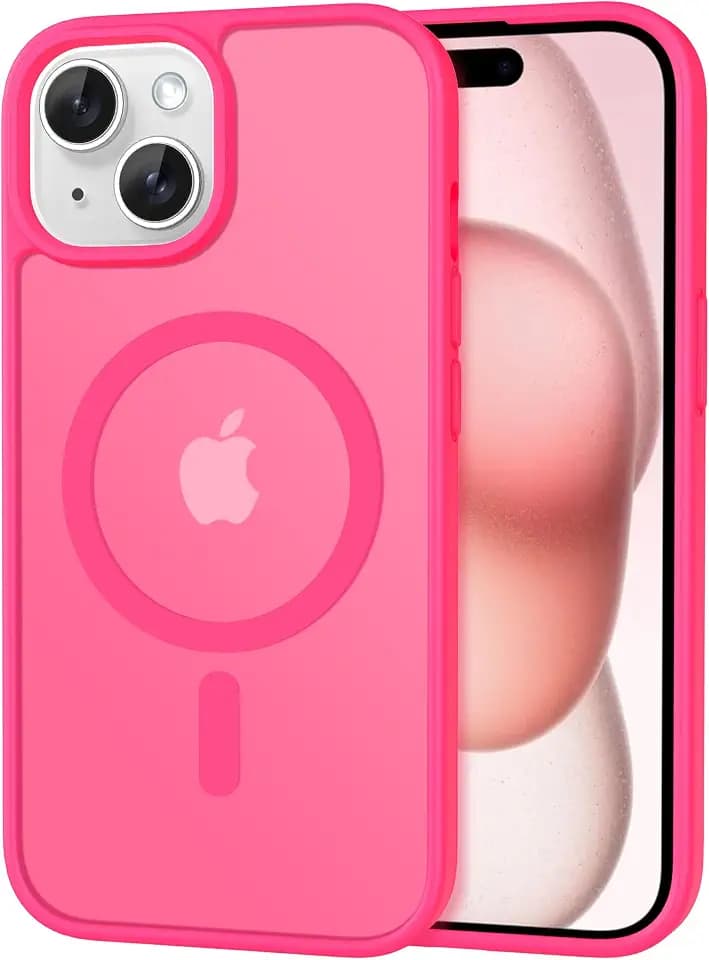 CACOE für iPhone 15 Hülle Kameraschutzend, Kompatibel mit MagSafe, Stoßfest Kratzfest Magnetisch Rückseite Handyhülle für iPhone 15 Case Transluzente