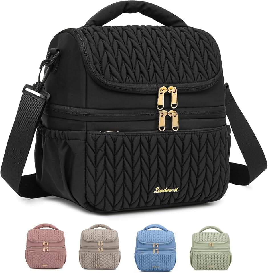 Lunch Box for Women, 12L Insulated Dual Deck & Detachable Divider