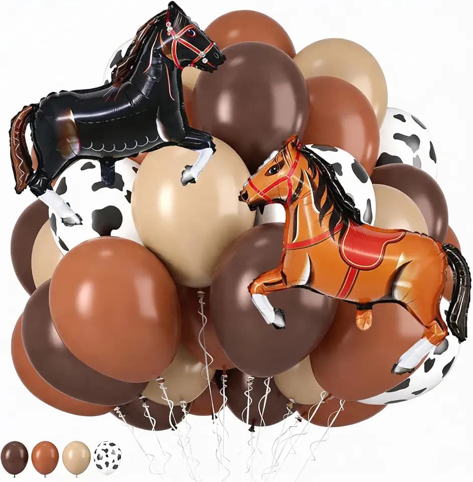 Brown Cow Balloons,Cowboy Western Birthday Decorations for Boys Party