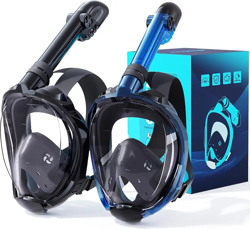 Greatever G2 Snorkeling Gear for Adults 2PCS Full Face Snorkel Mask