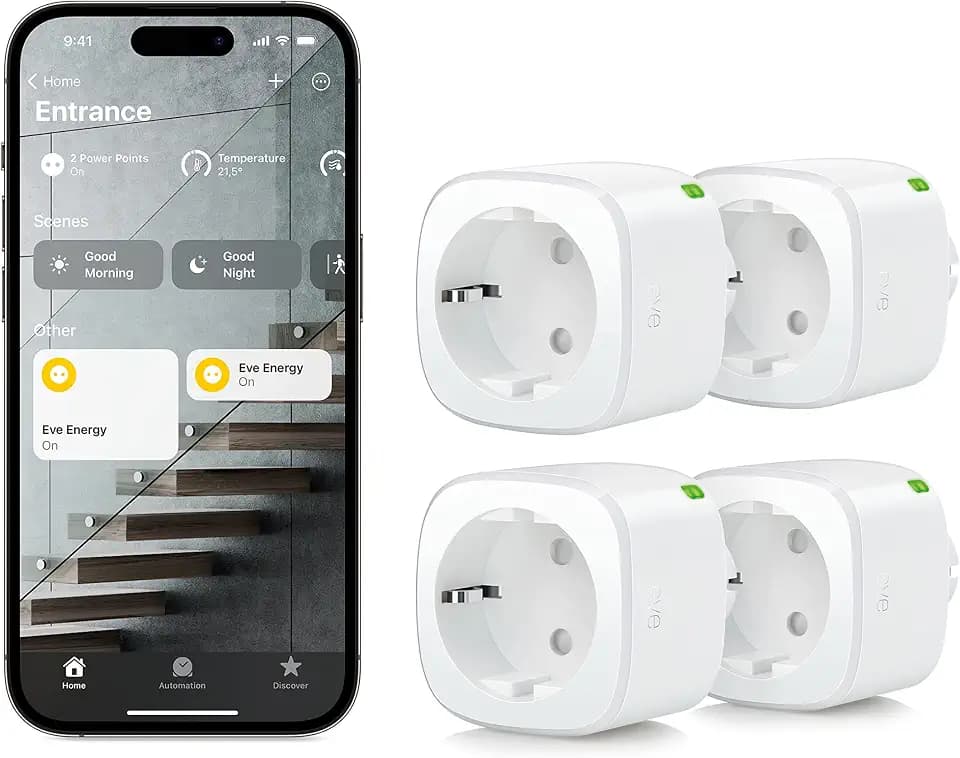 Eve Energy (Matter) 4er Set – Smarte Steckdose mit Verbrauchsmessung