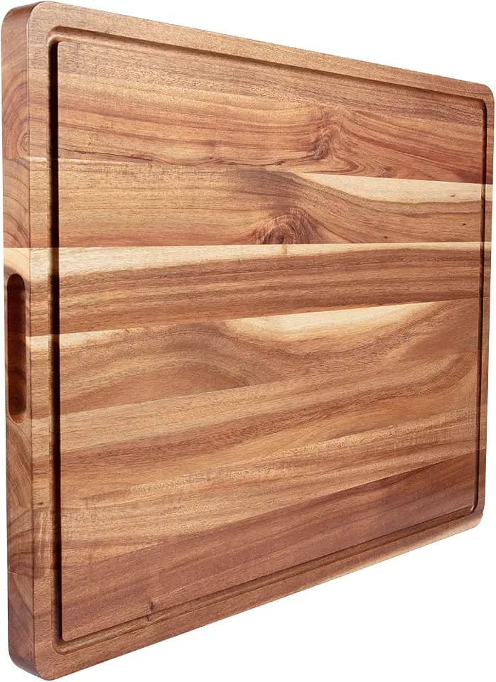GlowSol Extra Large Acacia Wood Cutting Boards for Kitchen, 24 x 18 Inch