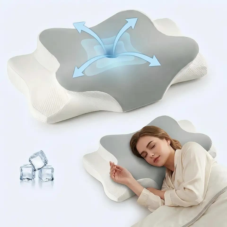 Cervical Neck Pillow, Cervical Pillow for Neck Pain Relief, Neck Pillow - Neck and Shoulder Support, Washable Cover, Suitable for Side Sleepers, Back Pain and Stomach Sleepers, Bed Pillow, Pillows