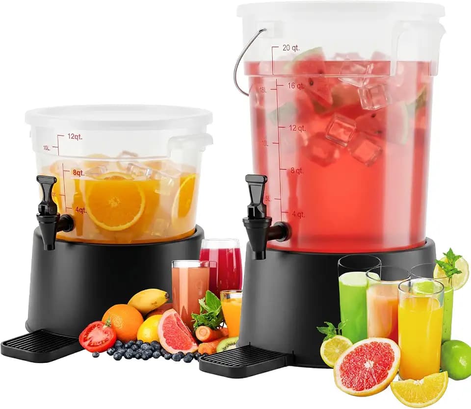 2 Pack Drink Dispenser for Party with Leak-Proof Spigot (3 & 5 Gal)