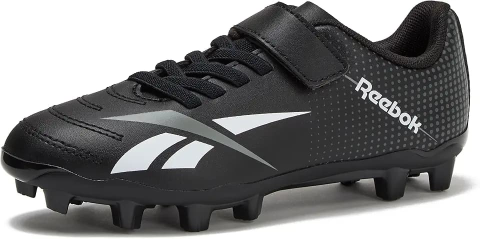 Reebok Strike MG Youth Kids Soccer Cleats Boys and Girls Soccer Shoes, Lace Up or Hook & Loop Closure, Indoor or Outdoor for Turf or Grass