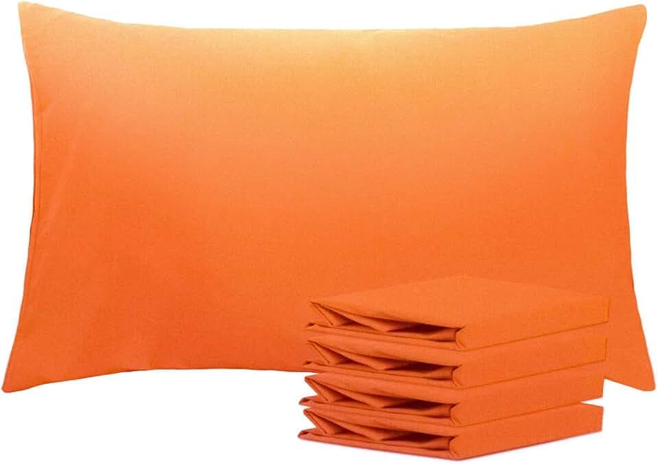 NTBAY Microfiber Queen Pillowcases, 4 Pack, 20 x 30, Orange