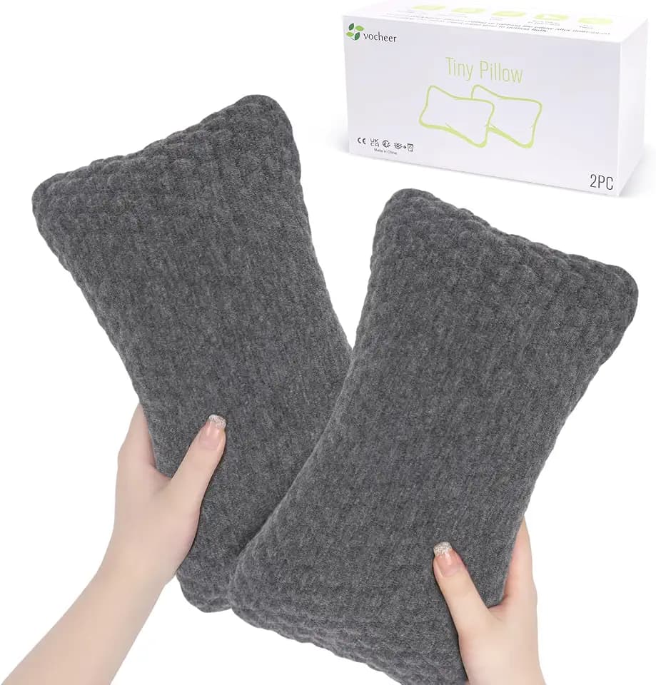 vocheer Small Pillow with Removable Cover, 11"x 7" Tiny Travel Pillow 2 PCS