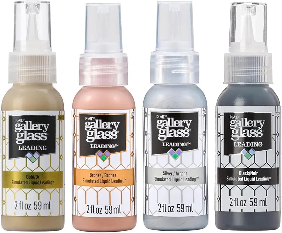 Gallery Glass Liquid Leading Kit, Perfect for DIY Stained Glass Paint Projects, Set of 4, PROMOGGLL24
