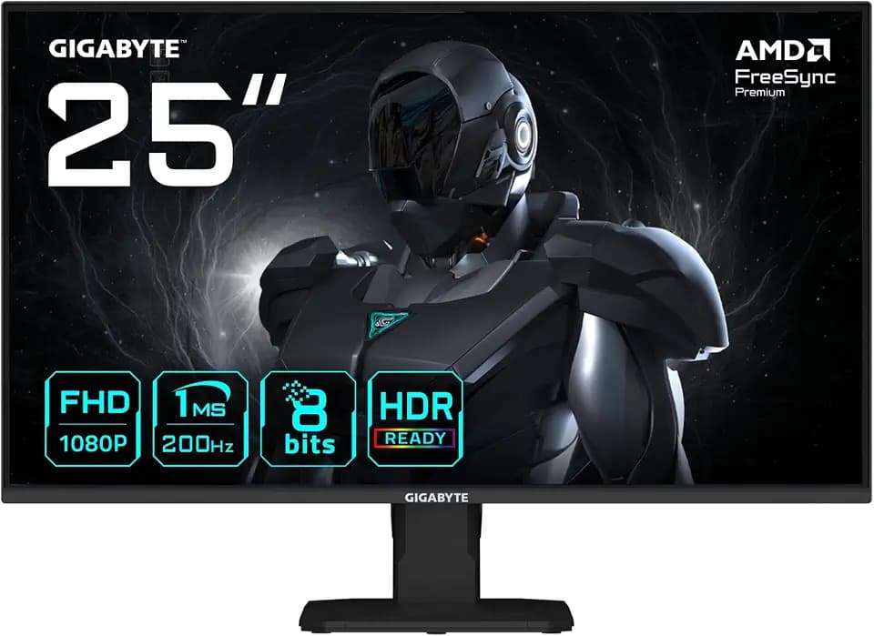 Gigabyte GS25F2 25" FHD Gaming-Monitor - 1920 x 1080, 200Hz, 1ms, 300 cd/m², Display HDR 10, HDMI 2.0, DisplayPort 1.4