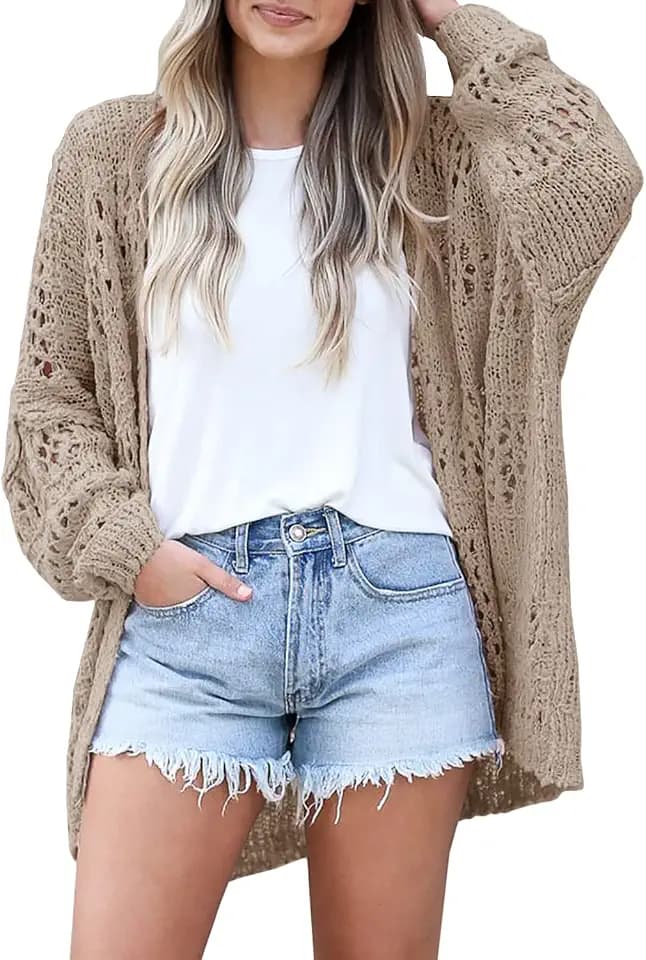 Mafulus Women's Crochet Cardigan Sweaters Lightweight Summer Kimono