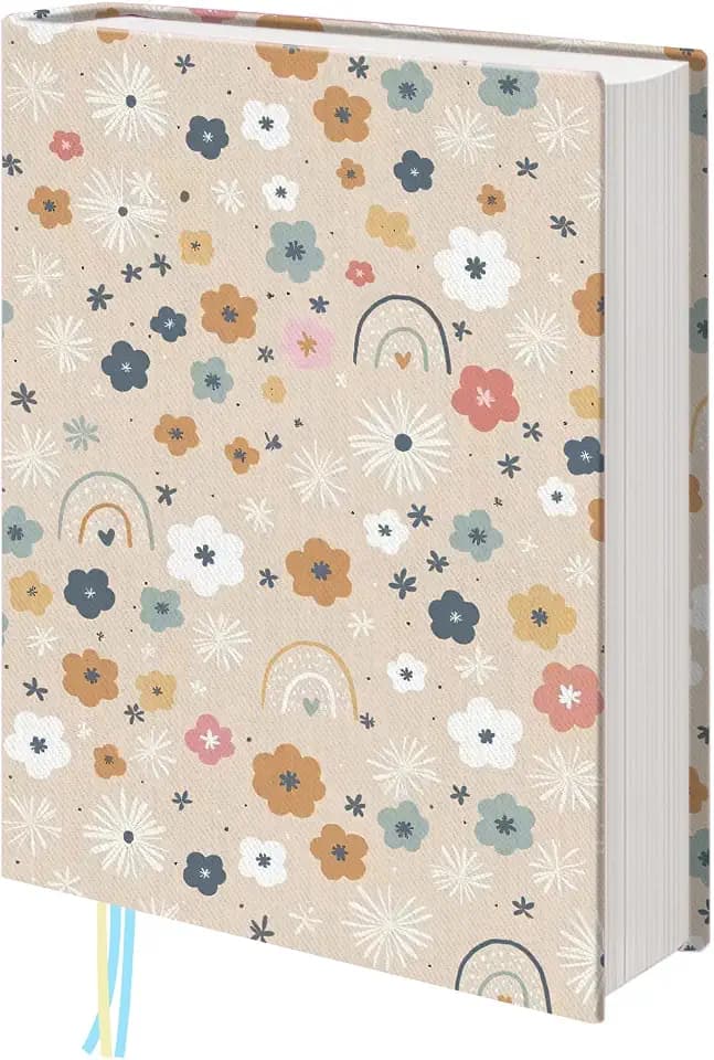 Rainbow Floral Paperback Book Covers, Adjustable Book Cover for Hardcover Bible Novels, Washable Book Protector with Bookmark, Book Covers for Soft Cover Books, Book Lovers Gifts