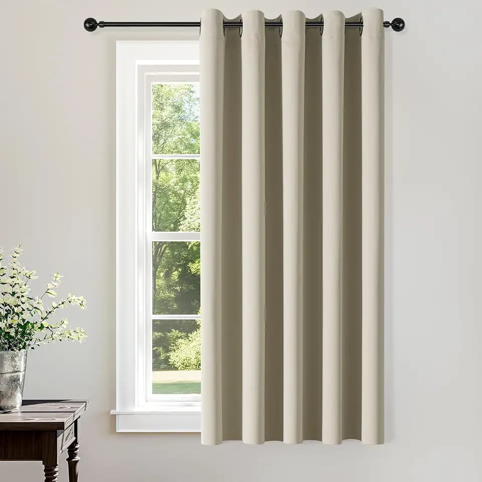ChrisDowa Blackout Curtain 70" Wide for Bedroom Room Divider Curtains 63"