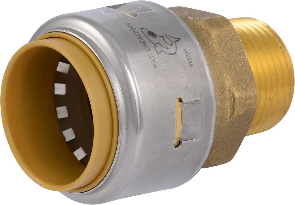 SharkBite Max 1 Inch x 3/4 Inch MNPT Adapter, Push-to-Connect Brass Plumbing Fitting, UR142A