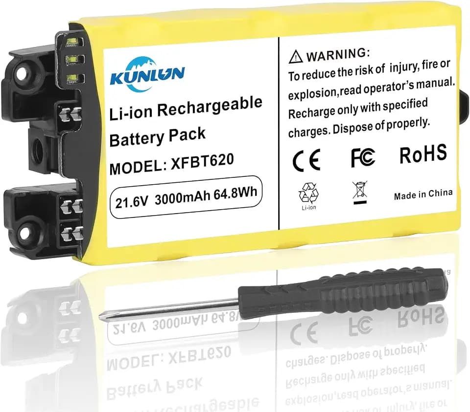 KUNLUN 3000mAh XFBT620 Battery for Shark IX140 IX141 IX141H Cordless Vacuum