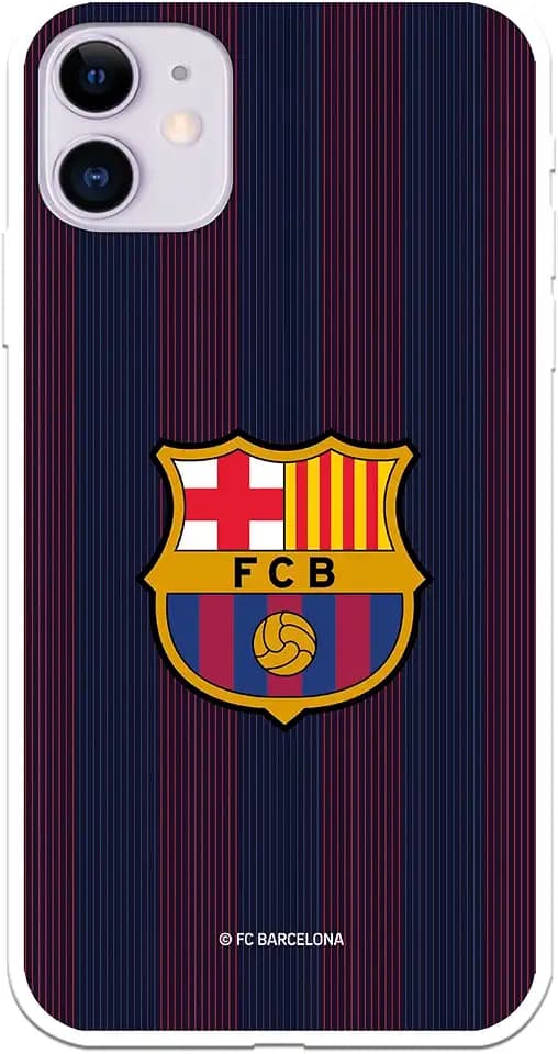 Schutzhülle für iPhone 11 vom FC Barcelona, blaue Streifen, zum Schutz Ihres Handys. Flexible Silikonhülle mit offizieller Lizenz von FC Barcelona