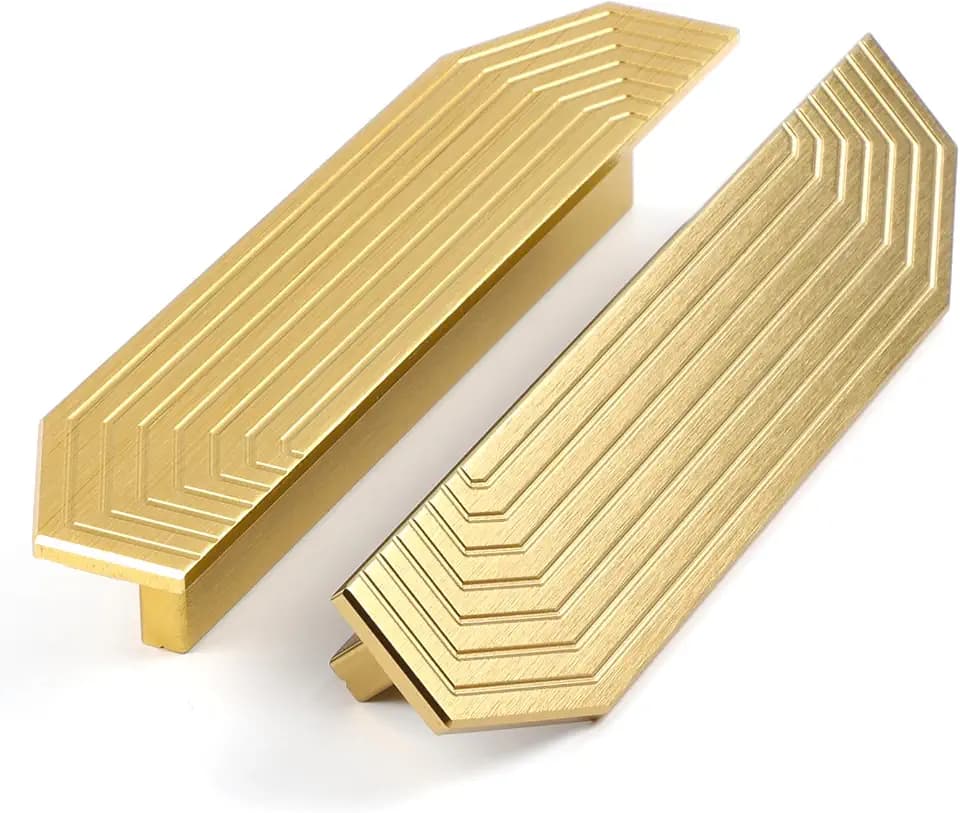 BaiNong 2 Pack Gold Drawer Pulls 5.5" Cabinet Handles Traditional Retro