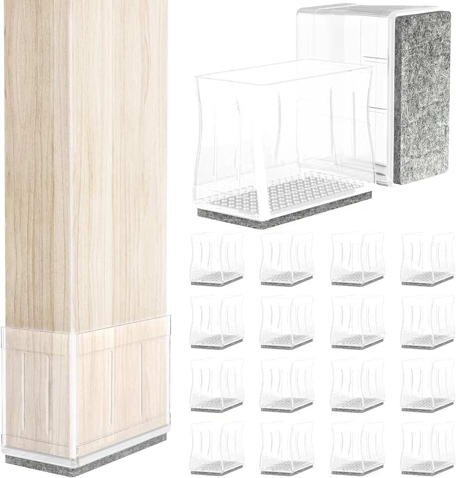 1" x 1 3/4" Rectangle Chair Leg Protectors for Hardwood Floors.