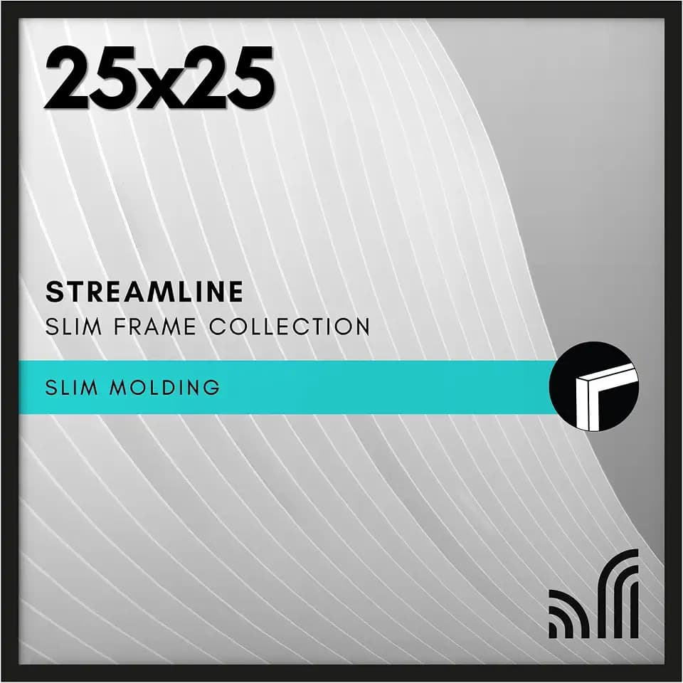 Americanflat 25x25 Poster Frame - Slim Molding - Black