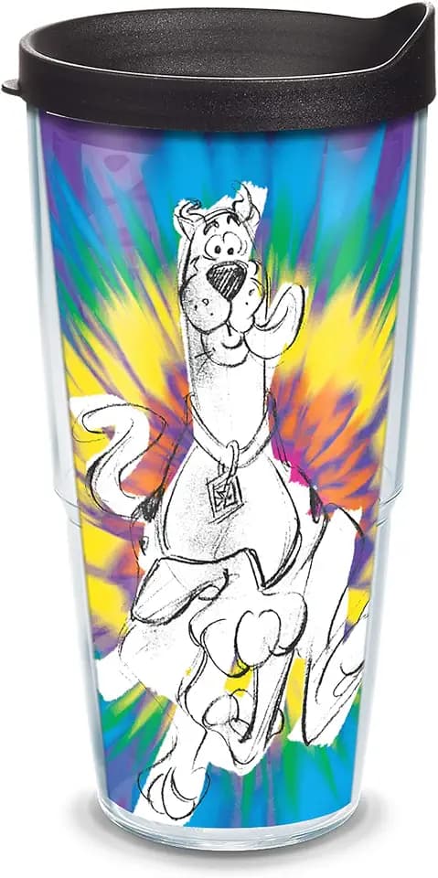 Tervis Warner Brothers - Scooby-Doo Made in USA Double Walled Insulated Tumbler Travel Cup Keeps Drinks Cold & Hot, 24oz, Tie-Dye