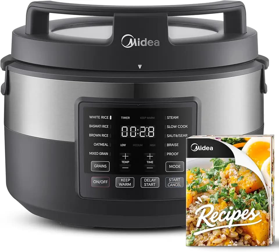 Midea Slow Cooker with 10 Functions, 8-Cups Uncooked Rice Cooker