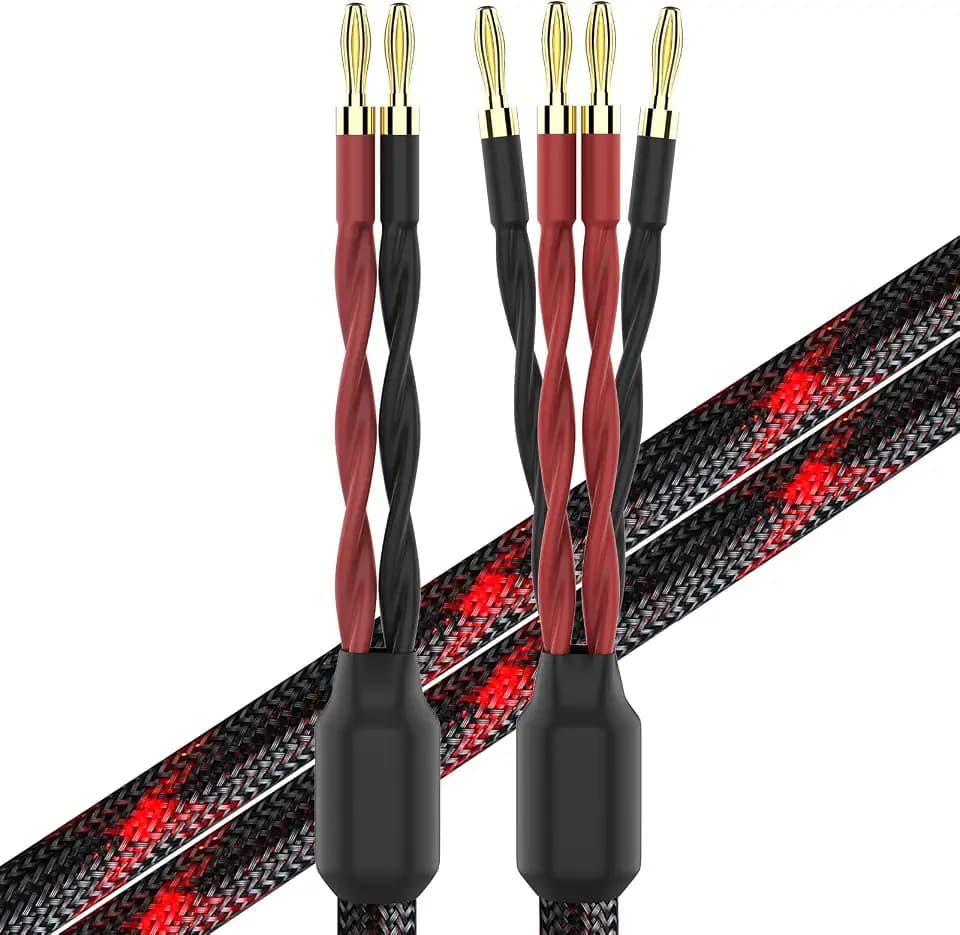 K4B-2B Bi-Wire Lautsprecherkabel (2-4 Bananenstecker), 1 Paar Set, k4B-2B (5 m)