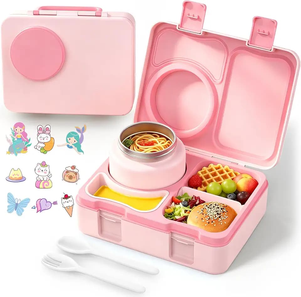 Bento Lunch Box for Kids with 8oz Insulated Thermo Food Jar