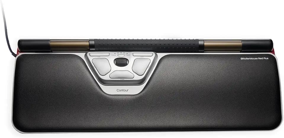 Contour RollerMouse Red Ergonomische Maus erweiterter Handgelenkstütze Memory Schaum, Ideal für RSI Karpaltunnel, Beidhändige Verdrahtet Maus für PC, Mac & Laptop - Verdrahtet - Plüsch