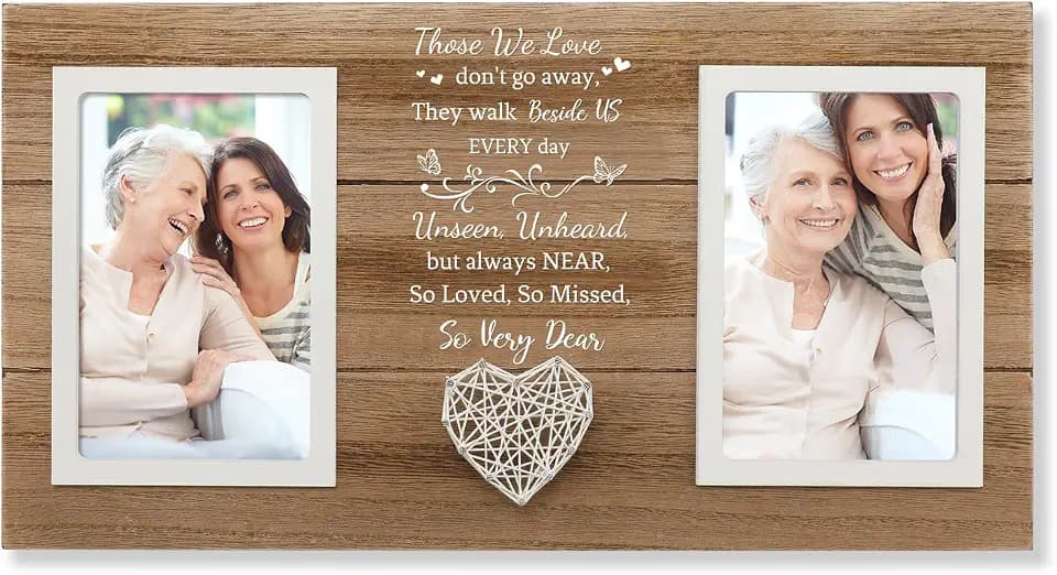 SOUHONEY Memorial Gifts for Loss of Loved One, Wooden 4x6 Pictures Frame