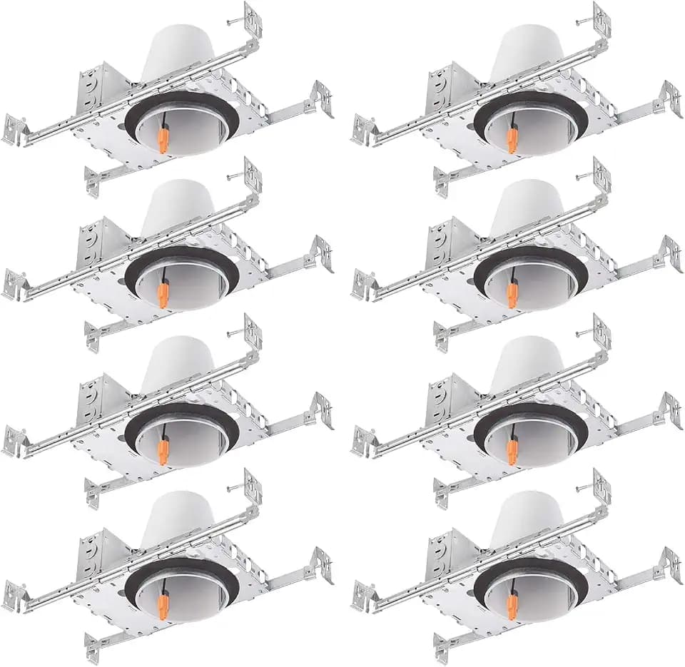 4 Inch New Construction Recessed Can Air Tight UL-Listed 8 Pack