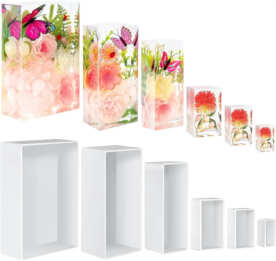 YOILES 6PCS Large Resin Molds Silicone,Epoxy Resin Molds