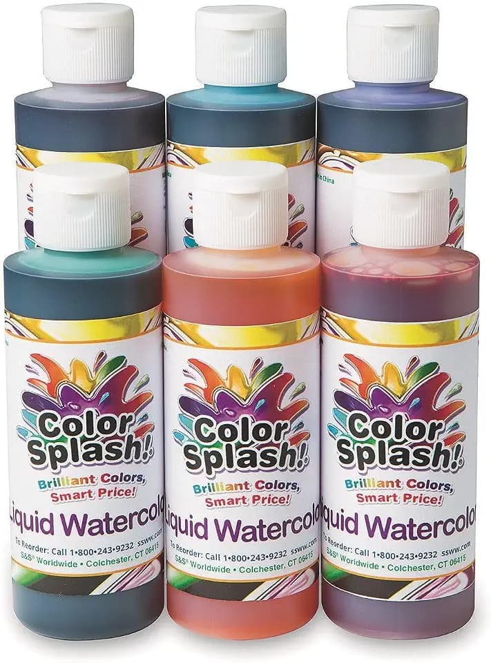 S&S Worldwide Color Splash 8-oz. Liquid Watercolor Paint (Pack of 6)