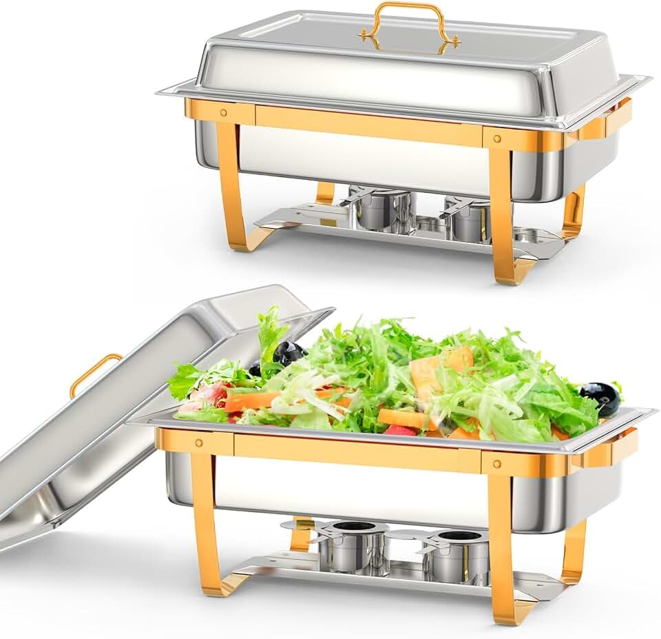 GarveeHome Chafing Dishes for Buffet 2 Pack, 8QT Food Warmers for Parties
