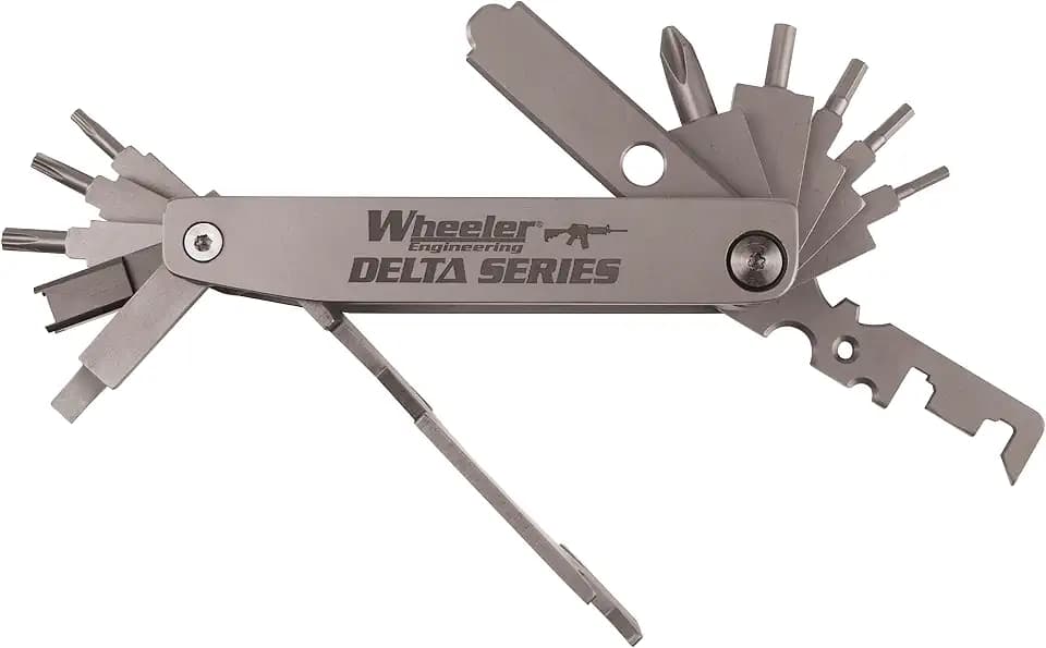 Wheeler Compact Multi-Tool for Tactical Rifles Gunsmithing Cleaning Rebuild and Maintenance with Nylon Belt Sheath for Convenient Carry
