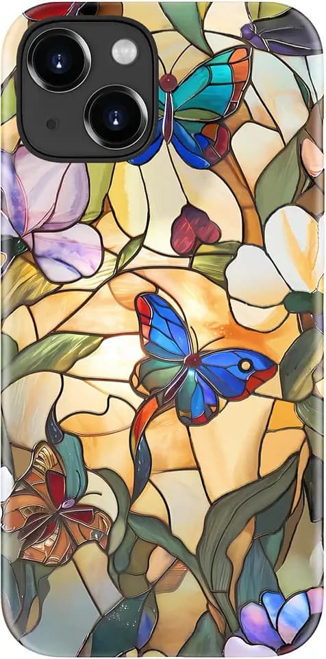 DorisMax for iPhone 15 Case Cute, Preppy Trendy Floral Design