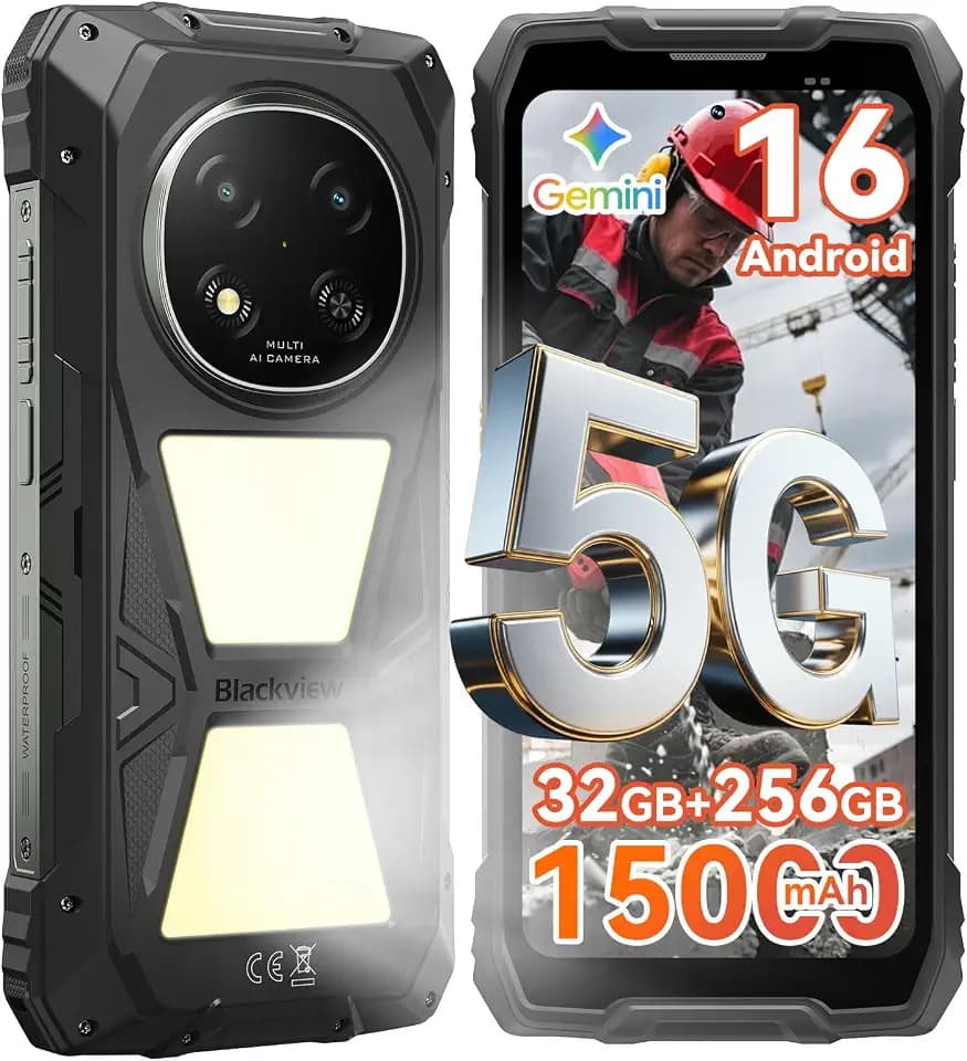 Blackview Outdoor Handy ohne Vertrag, Android 16, 5G, 15000mAh, IP69K