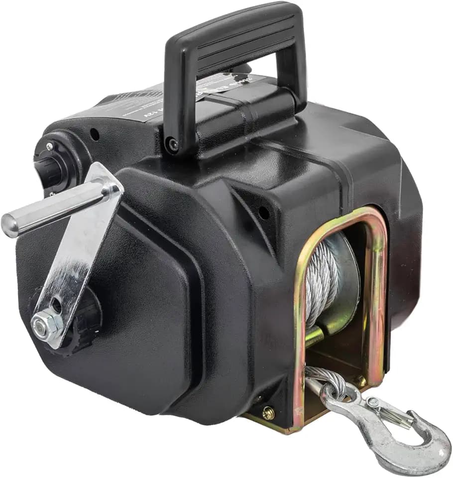 Extreme Max 3006.8918 Reversible Electric Boat Winch - 12V DC, Steel Cable (5.5mm x 11m), 11,000 lbs. Rolling / 9,900 lbs. Marine / 3,500 lbs. Pulling Capacity