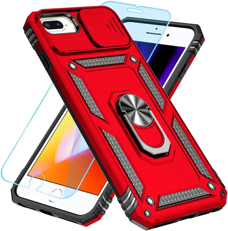 SunStory for iPhone 8 Plus/7 Plus/6 Plus Case with Slide Camera Cover 5.5"