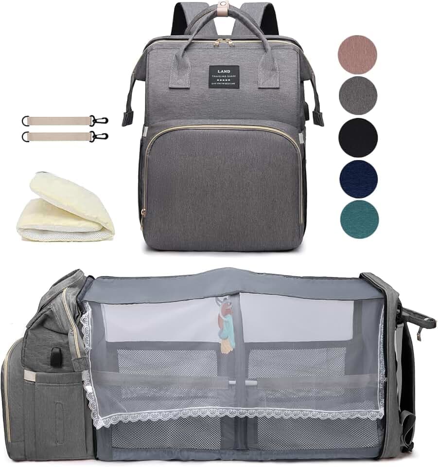 houscly Diaper Bag Backpack with Changing Station, 25L Large Capacity