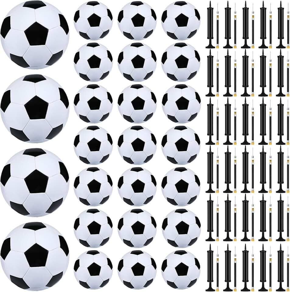 Leyndo Deflated Soccer Balls Size 5 Bulk with Pumps