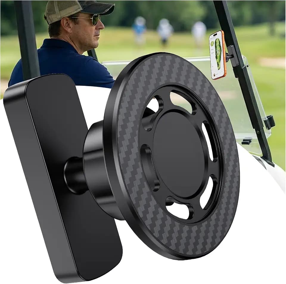 Magnetic Golf Cart Phone Holder Compatible with MagSafe iPhone 12–17, 360° Rotation Strong Magnet Phone Mount, One-Hand Snap-On, 2026 Golf Accessories Essentials Gadgets Fits EZGO, Club Car, Yamaha