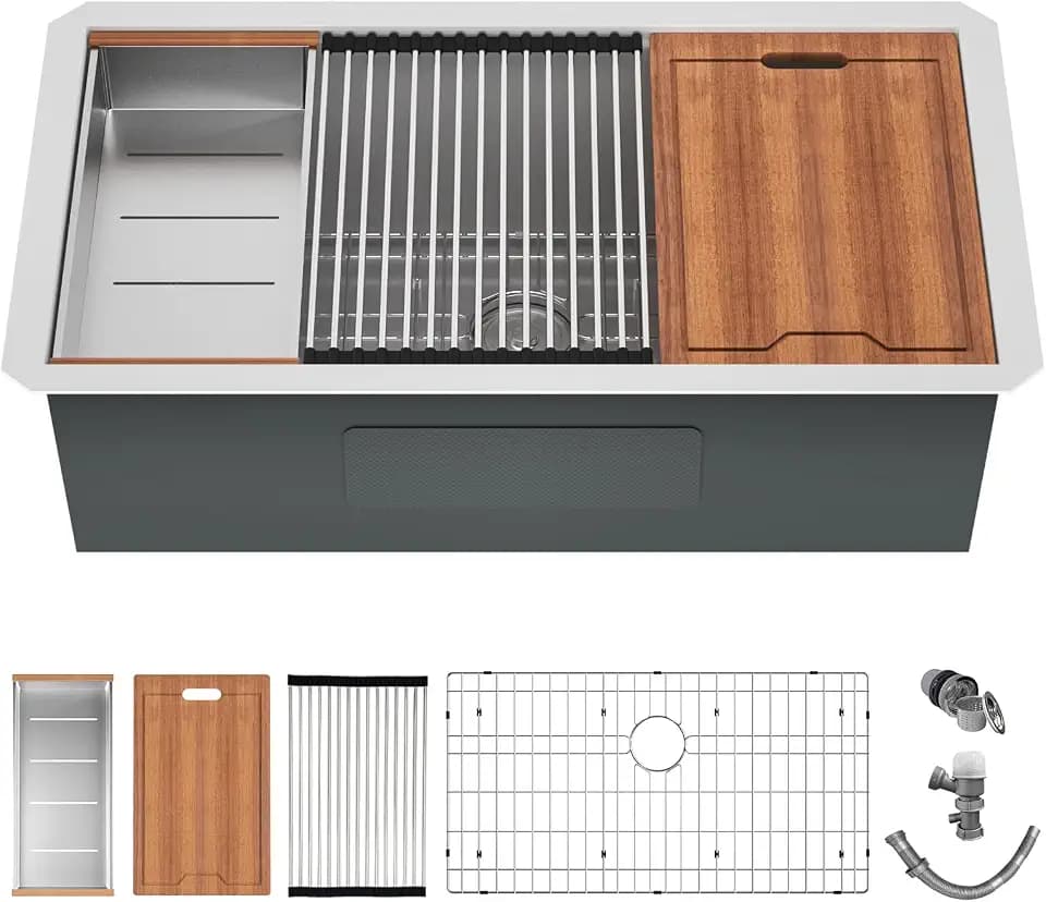 30 Inch Undermount Sink Stainless Steel Undermount Kitchen Sink Workstation