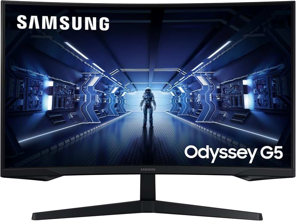 Samsung Odyssey G5 Curved Gaming Monitor C32G54TQBU, 32 Zoll, VA-Panel, WQHD-Auflösung, AMD FreeSync Premium, 1 ms (MPRT) Reaktionszeit, Bildwiederholrate 144 Hz, Schwarz